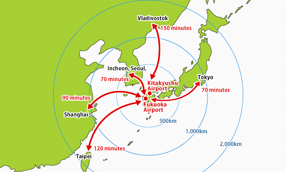 Direct international flights to/from Kyushu