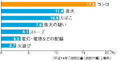 出火原因を表したグラフ