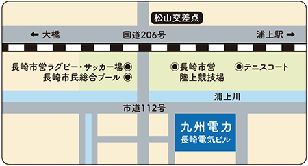 九州電力長崎電気ビルへの地図