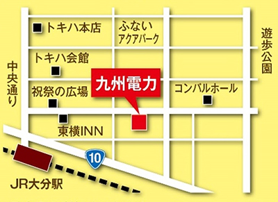 九州電力株式会社 大分支社への地図