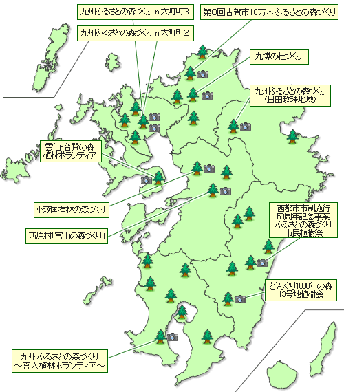 2008年度植樹実績位置図