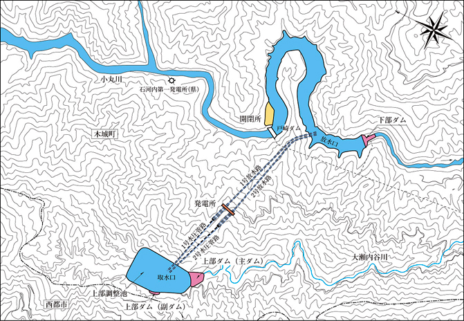小丸川発電所の平面図