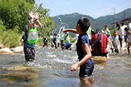 小川で川遊びの写真１