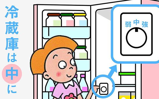 省エネ（４）冷蔵庫の温度設定のイメージ