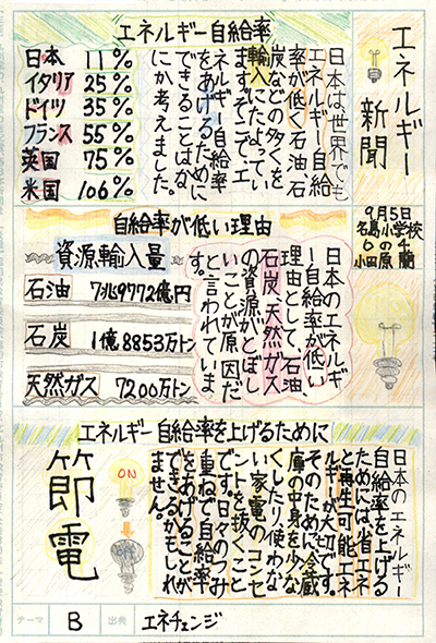 福岡市立名島小学校6年 小田原 蘭さん