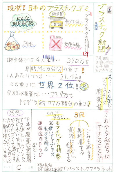 朝倉市立大福小学校6年 丸林 美琴さん