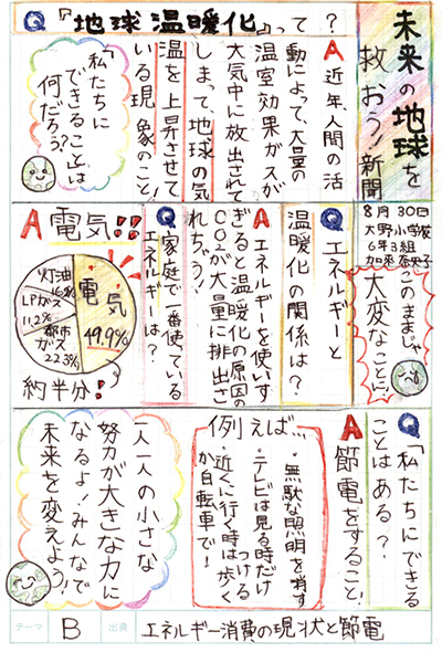 大野城市立大野小学校6年 加來 奈央子さん