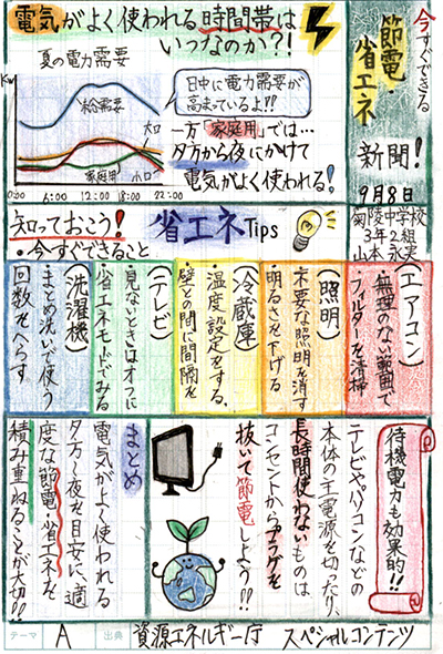 北九州市立菊陵中学校3年 山本 永実さん