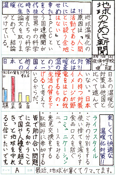 筑前町立夜須中学校1年 堤 月菜さん