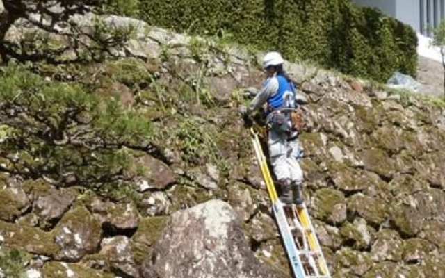 「佐伯城跡」の石垣清掃活動を行いました