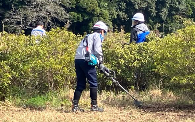 「しまばら火張山花公園」の除草活動を行いました