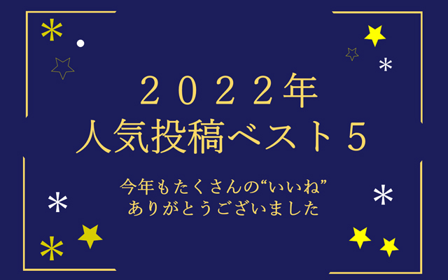 2022年人気投稿ランキングTOP5のイメージ