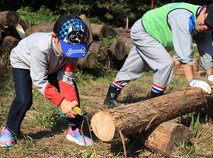 丸太切りに挑戦 無料