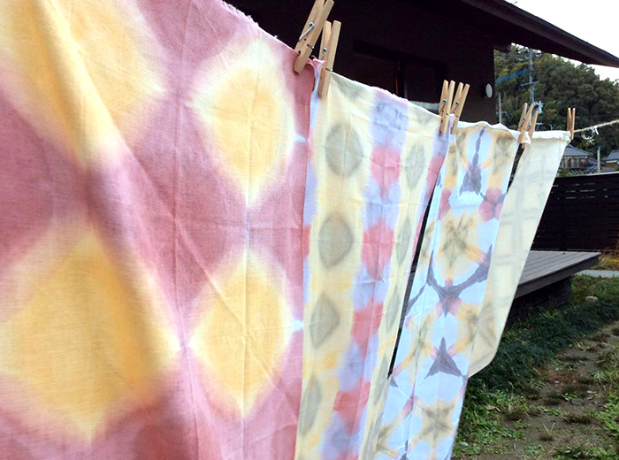 べんがら&藍の模様染め 400円