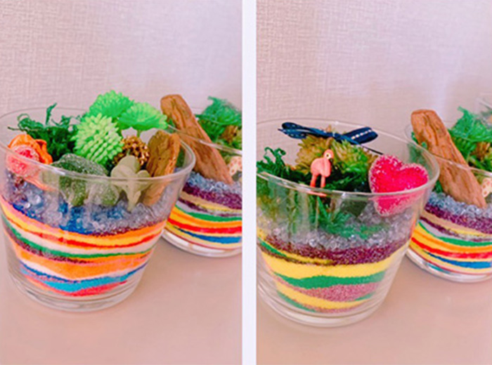 多肉植物をつかったカラーサンドアート 無料