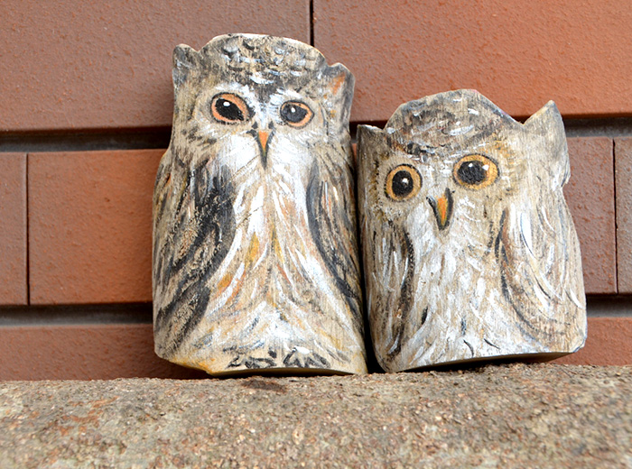 流木にフクロウを描こう 0円