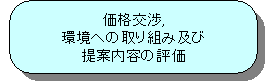 価格交渉、環境への取り組み及び提案内容の評価