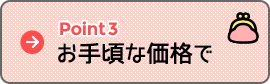 Point3 お手頃な価格で Point3 お手頃な価格で