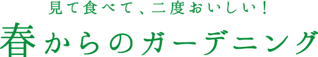 見て食べて、二度おいしい！ 春からのガーデニング