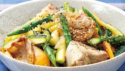 豚肉と夏野菜の炒めものの写真