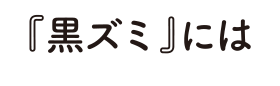 「黒ズミ」には