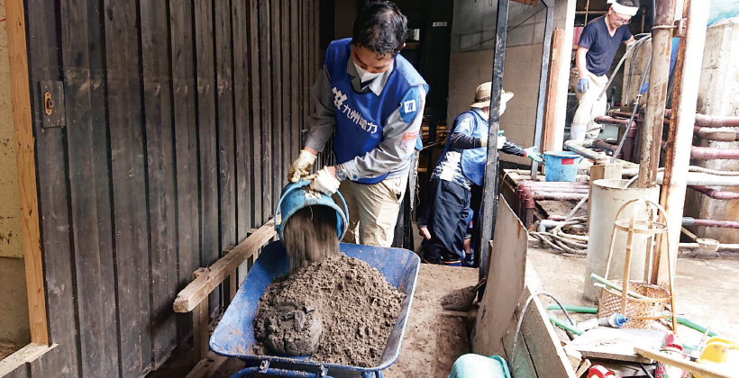 日田市天ケ瀬地区での活動の写真