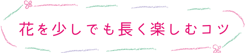 花を少しでも長く楽しむコツ