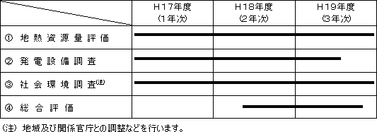 調査内容と工程を表した図