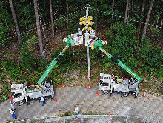 停電復旧の写真