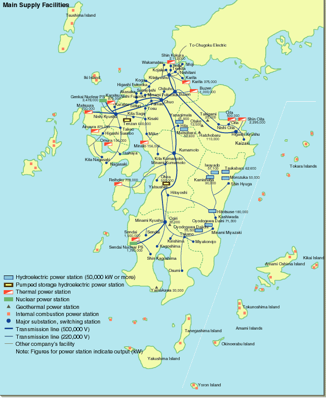 main supply facilities map