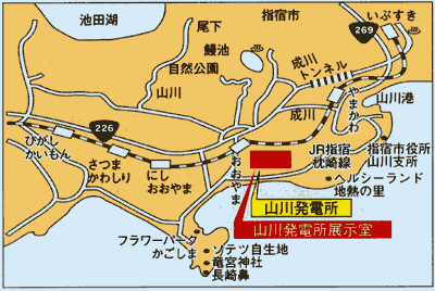 山川発電所展示室の地図