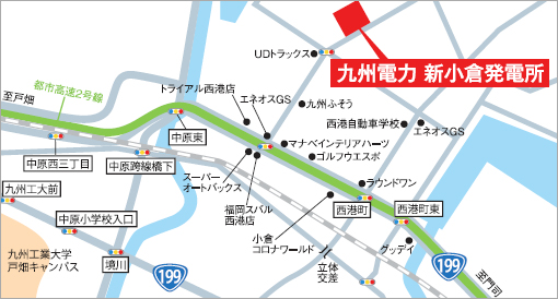 新小倉発電所の地図