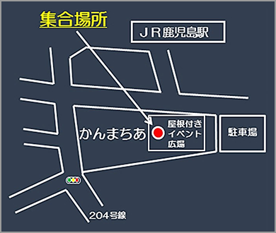 かんまちあ内屋根付きイベント広場の地図