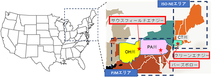 当社の米国案件位置図