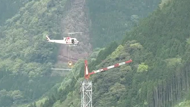 南阿蘇村での仮送電線の建設工事の様子（５）のイメージ