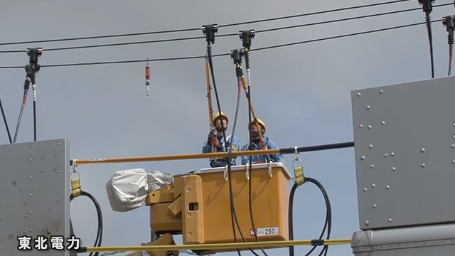 全国の電力会社の応援（７）発電機車による電力供給のイメージ