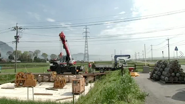 南阿蘇村での仮送電線の建設工事の様子（４）のイメージ