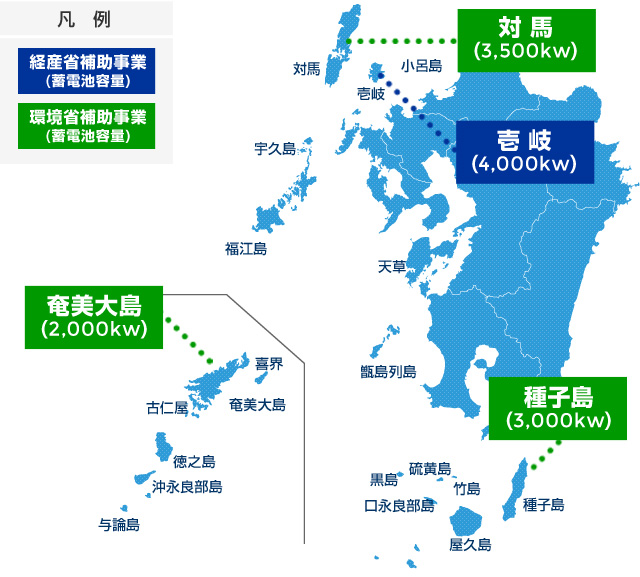 実証事業対象離島位置図