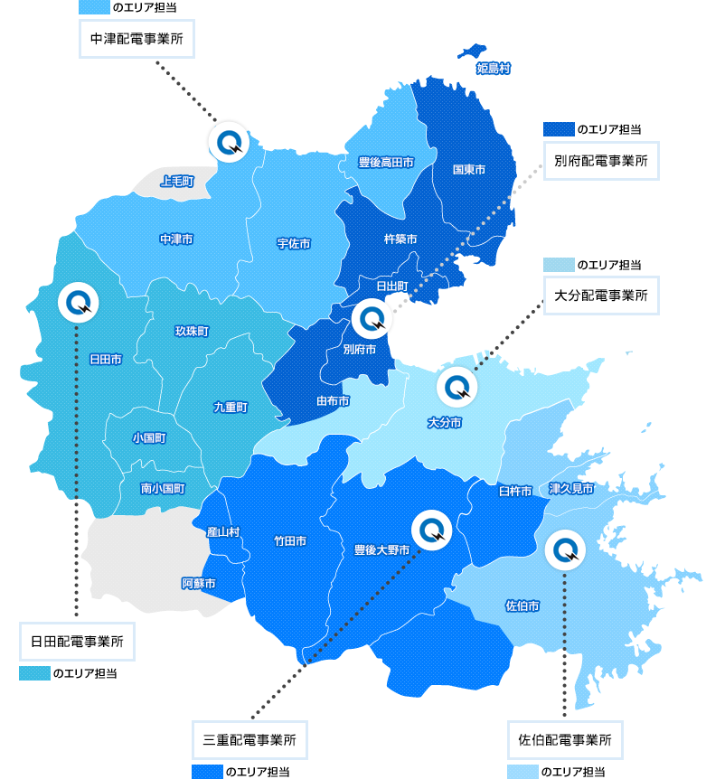 大分県の地図