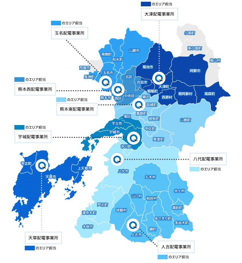 熊本県の地図