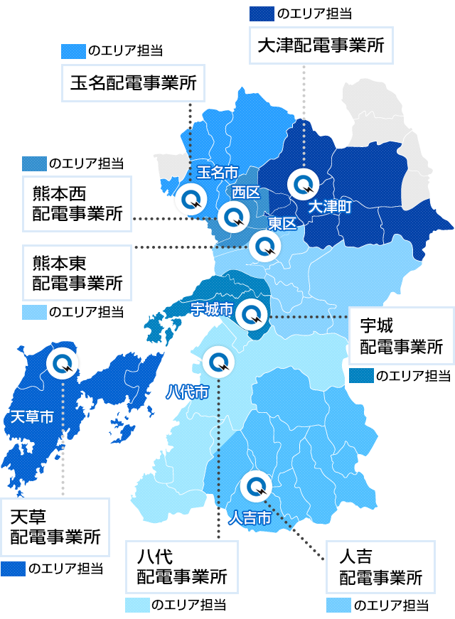 熊本県の地図