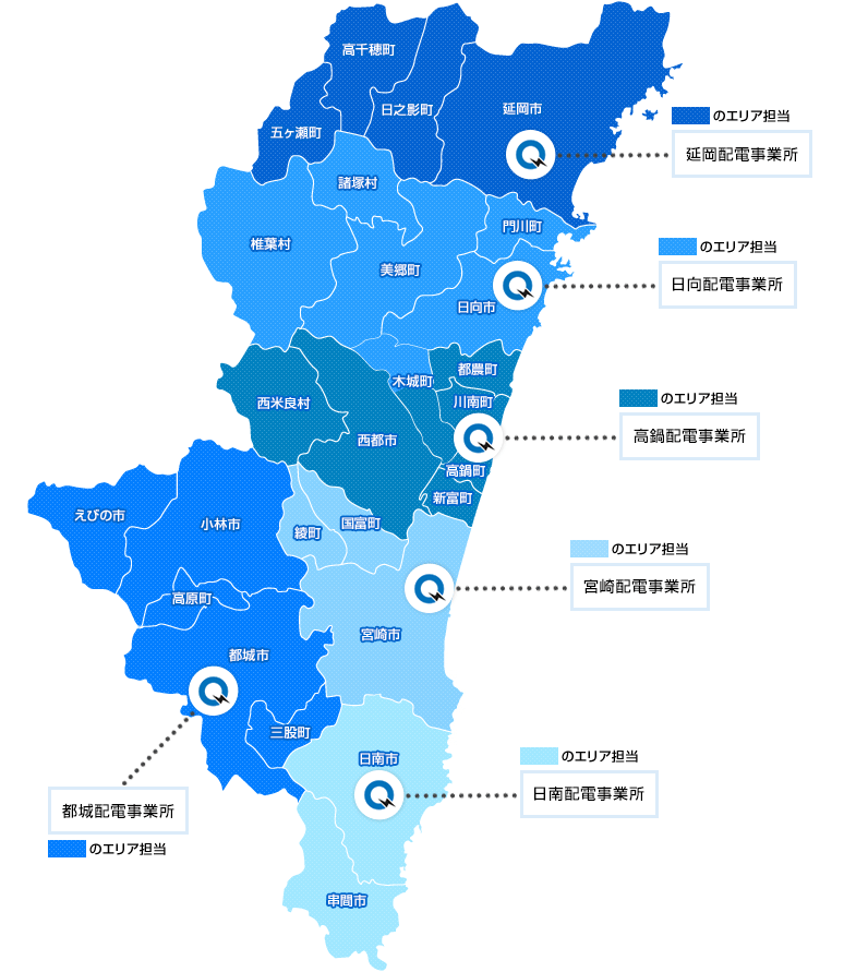 宮崎県の地図