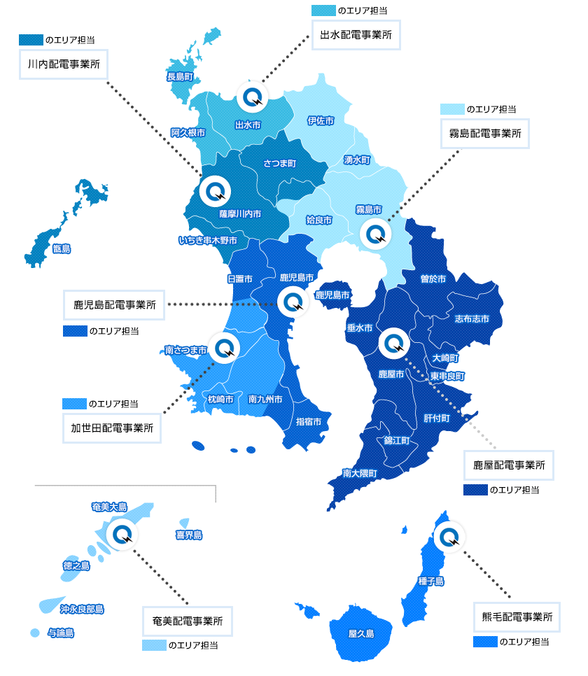 鹿児島県の地図