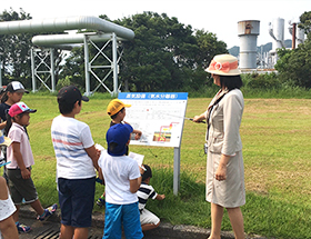 実際にタービンや、熱水と蒸気を分離する設備等を見学！