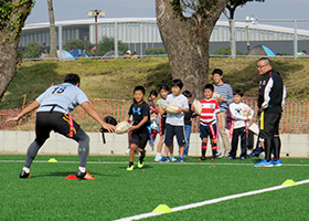 スポーツ教室（ラグビー）の様子