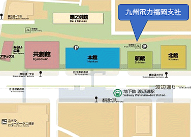 九州電力福岡社の地図