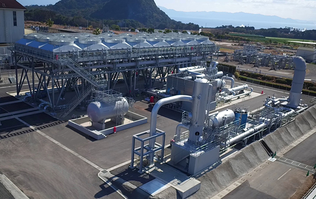 山川バイナリー発電所の外観の写真