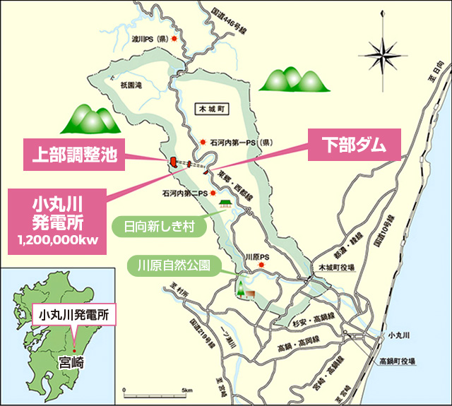 小丸川発電所の位置図