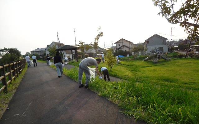 地域とともに、環境にやさしく。大野川清掃活動のイメージ