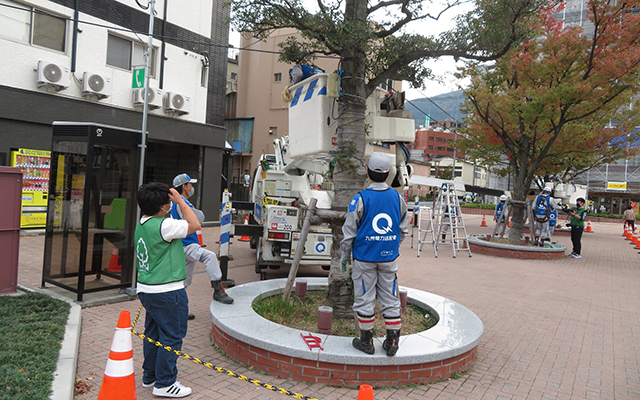 ‐こらぼらQでん‐九州国際大学の皆さんと八幡駅前・国際通りにイルミネーションを設置しましたのイメージ